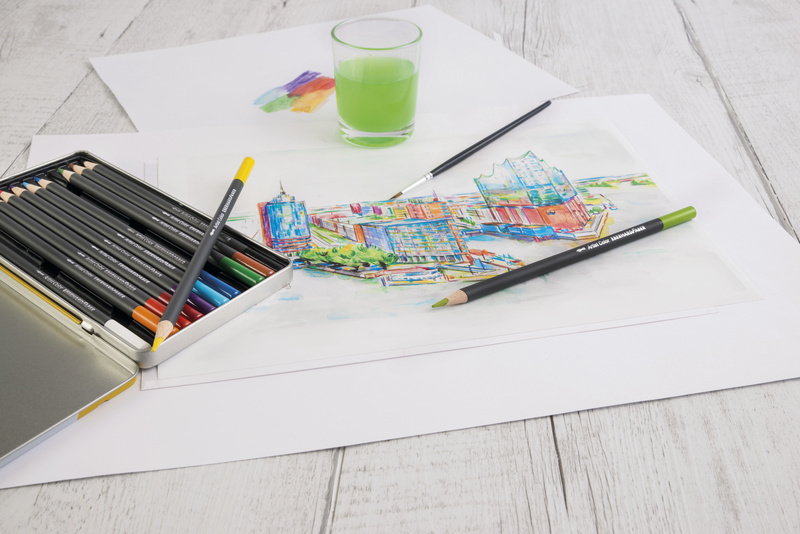 Eberhard Faber EF-516013 Aquarelpotlood Metaaletui A 12 Stuks Met Penseel - Image 3