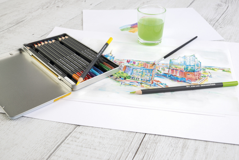 Eberhard Faber EF-516013 Aquarelpotlood Metaaletui A 12 Stuks Met Penseel - Image 4