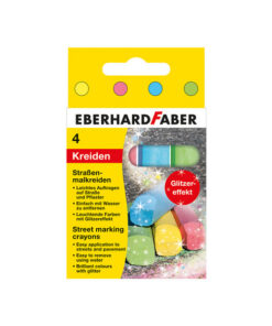 Eberhard Faber EF-526504 Stoepkrijt 4-kantig 4 Glitterkleuren