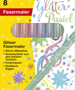 Eberhard Faber EF-551009 Viltstiften Glitter Pastel Kleuren 8 Stuks