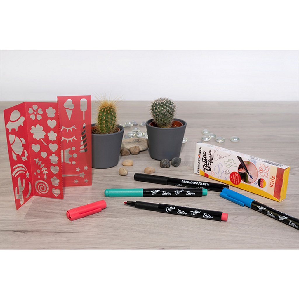 Eberhard Faber EF-559504 Tattoo Marker Kids 4 Stuks + Sjablonen - Image 3