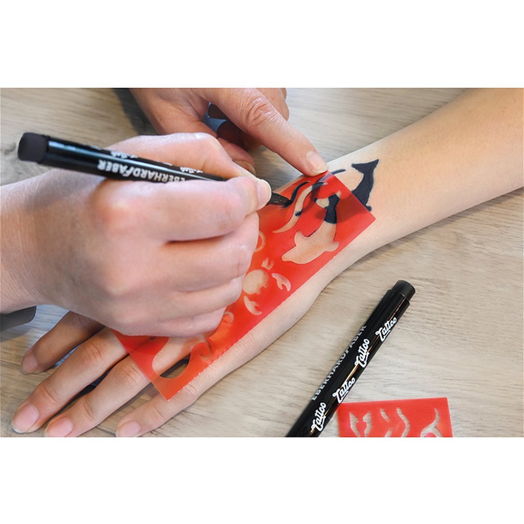 Eberhard Faber EF-559597 Tattoo Marker 2 Stuks + Sjablonen Zwart - Image 3