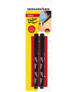 Eberhard Faber EF-559597 Tattoo Marker 2 Stuks + Sjablonen Zwart