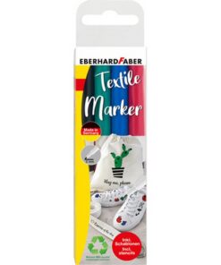 Eberhard Faber EF-578204 Textielmarker 4 Stuks + Sjablonen