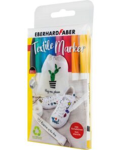 Alternative view of Eberhard Faber Textielmarker 8 Stuks in Etui + 4 Stencils met Sjablonen