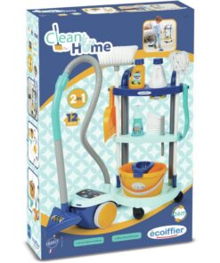 Ecoiffier Clean Home Schoonmaak Trolley en Stofzuiger