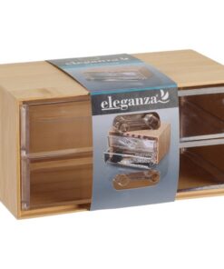 Eleganza Bamboe Organiser met 2 Lades 18.5x11.5x9.3 cm