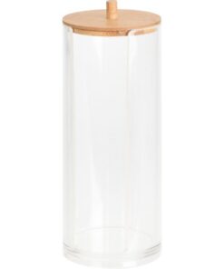 Alternative view of Eleganza Wattenschijfjes Container 7x19 cm Bamboe/Transparant