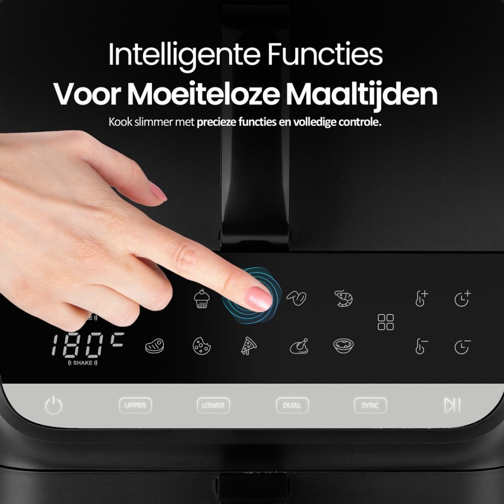 Emerio AF-133542 Heteluchtfriteuse 3.5L + 6.5L 2500W Zwart - Image 3