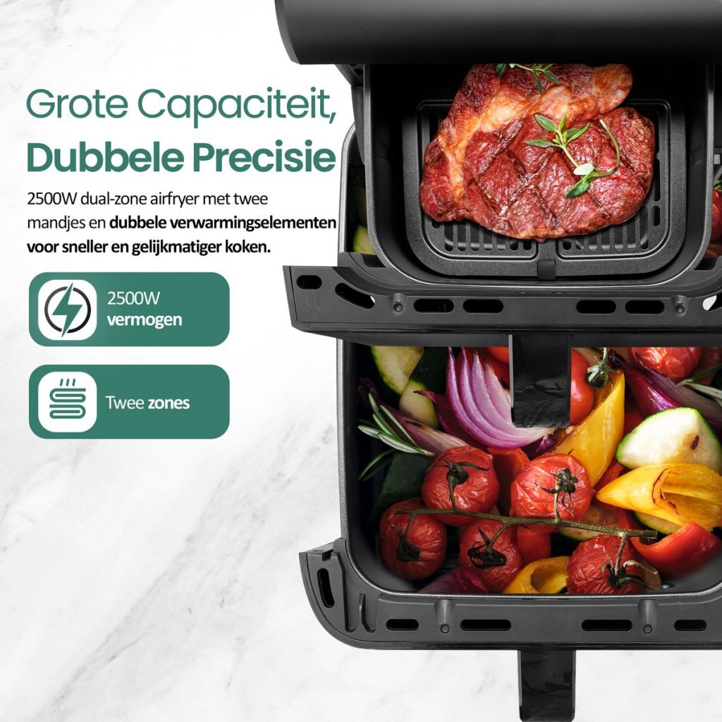 Emerio AF-133542 Heteluchtfriteuse 3.5L + 6.5L 2500W Zwart - Image 4