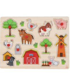 Engelhart Houten Knopjes Puzzel Boerderij 12 Stukjes