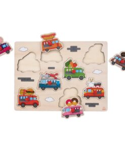 Alternative view of Engelhart Houten Knopjes Puzzel Foodtrucks 8 Stukjes