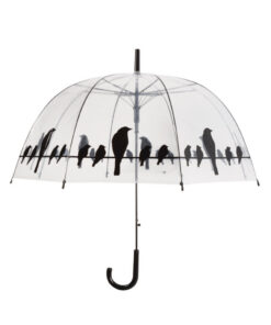 Esschert Design Paraplu Vogels op Draad 83 cm Transparant/Zwart