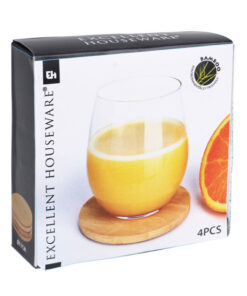 Excellent Houseware Onderzetter Bamboe 4 Stuks