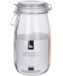 Excellent Houseware Voorraadpot Met Deksel 1500ml Met Klem