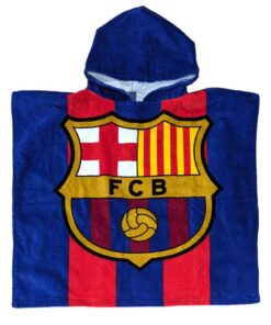 FC Barcelona Badponcho 60x120 cm Blauw/Rood