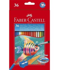 Faber Castell FC-114437 Aquarelpotloden + Slijper en Penseel 36 Stuks