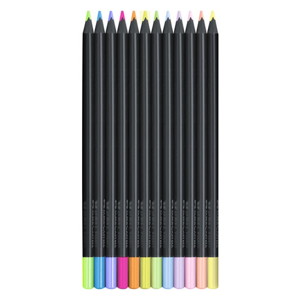 Faber Castell FC-116410 Black Edition Kleurpotloden 12 Stuks Neon/Pastel - Image 2