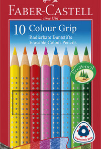 Faber Castell FC-116613 Kleurpotlood Faber-Castell GRIP 2001 Uitgumbaar Etui à 10 Stuks