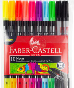 Faber Castell FC-151109 Viltstiften Duo Neon Kleuren In Etui 10 Stuks