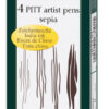 Faber Castell FC-167101 Tekenstift Faber-Castell Pitt Artist Pen 4-delig Etui Donker Sepia