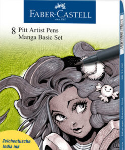 Faber Castell FC-167107 Tekenstift Faber-Castell Pitt Artist Pen Manga 8-delig Etui Basic