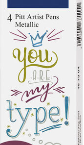 Faber Castell FC-167304 Tekenstift Faber-Castell Pitt Artist Pen Metallic 4-delig Etui