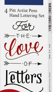 Faber Castell FC-267115 Tekenstift Faber-Castell Pitt Artist Pen Handlettering 4-delig Etui Zwart