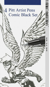 Faber Castell FC-267194 Tekenstift Faber-Castell Pitt Artist Pen Comic 4-delige Etui Zwart