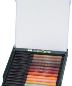 Faber Castell FC-267422 Tekenstift Faber-Castell Pitt Artist Pen Brush Set 12 Stuks Earth Tones
