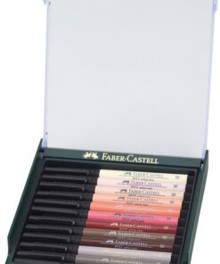 Faber Castell FC-267424 Tekenstift Faber-Castell Pitt Artist Pen Brush Set 12 Stuks Skin