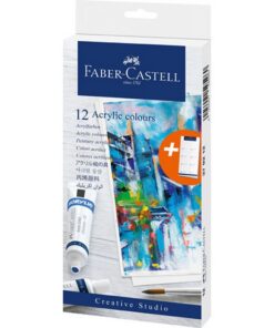Faber Castell FC-379212 Acrylverf 12 Tubes + Sjabloon Kleurenkaart