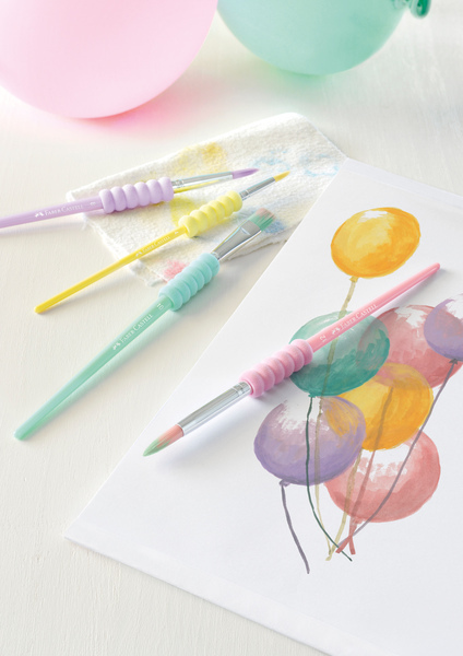 Faber Castell FC-481620 Penselenset Soft Touch 4 Stuks Pastel Kleuren - Image 3