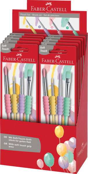 Faber Castell FC-481620 Penselenset Soft Touch 4 Stuks Pastel Kleuren - Image 5