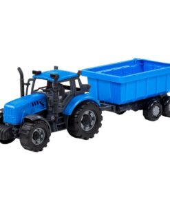 Farmer Frictietractor + Trailer Blauw/Zwart