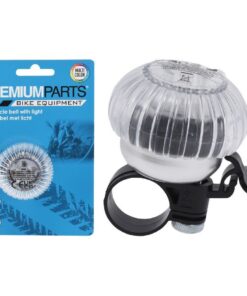 Fietsbel met Licht 6x4.8 cm Transparant/Zwart