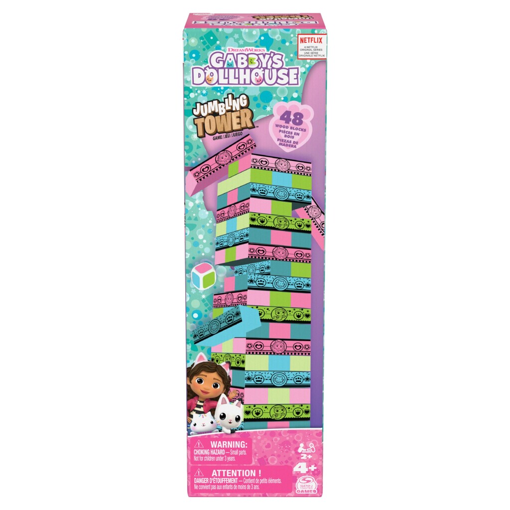 Gabby's Dollhouse Jumbling Tower Blokkentoren Spel met 48 Houten Blokjes - Image 4
