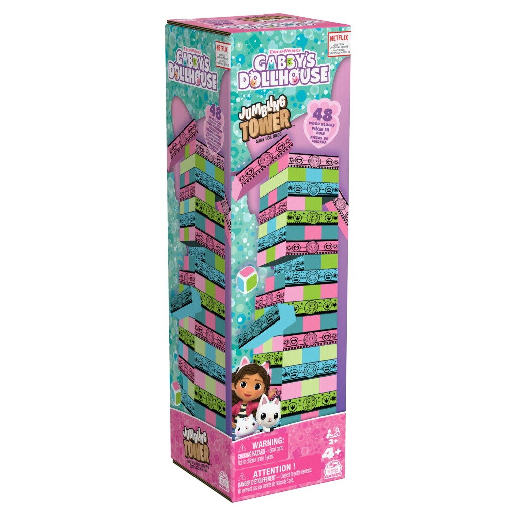 Gabby's Dollhouse Jumbling Tower Blokkentoren Spel met 48 Houten Blokjes - Image 5