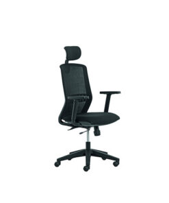 Geen Merk LF-2012005 Bureaustoel Linea Tekna 01/PT Zwart/zwart Met 3D Armleuning En Hoofdsteun