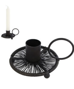 Gifts Amsterdam Kandelaar Draad S Zwart Metaal 11x8