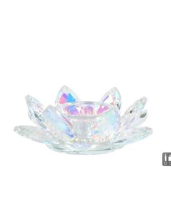 Glazen Theelichthouder Lotus Pareleffect 12x12x4 cm