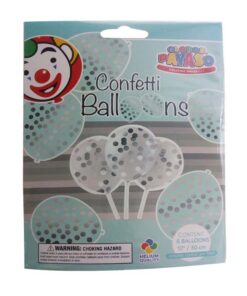 Globos Ballonnen met Confetti 6 Stuks Transparant /Zilver