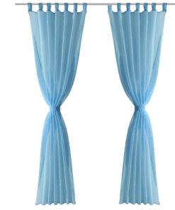 Gordijn Turquoise 140x175 cm (2 stuks)