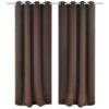 Gordijnen met metalen ringen 135 x 245 cm 2 stuks (bruin)