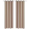 Gordijnen met metalen ringen 135 x 245 cm 2 stuks (creme)