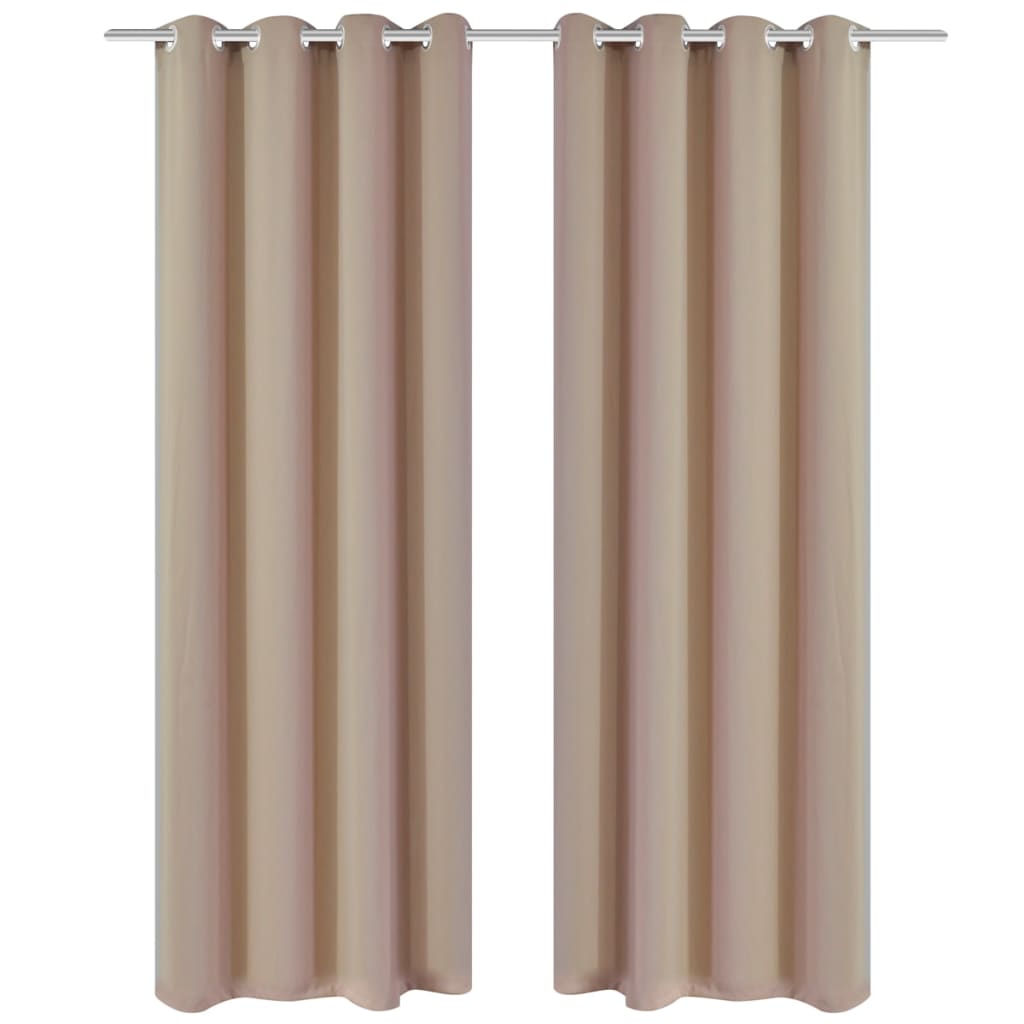 Gordijnen met metalen ringen 135 x 245 cm 2 stuks (creme)
