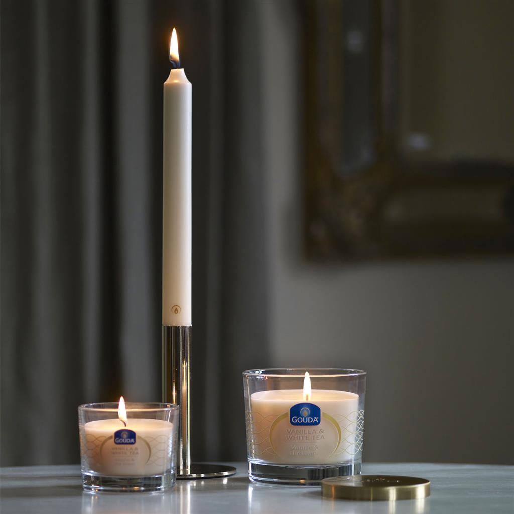 Gouda Kroonkaarsen 24x2.4 cm 8 Stuks Wit - Image 4