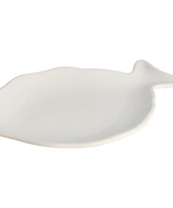 Gusta Aardewerk Bordje Vis 21.5x15.2 cm Wit