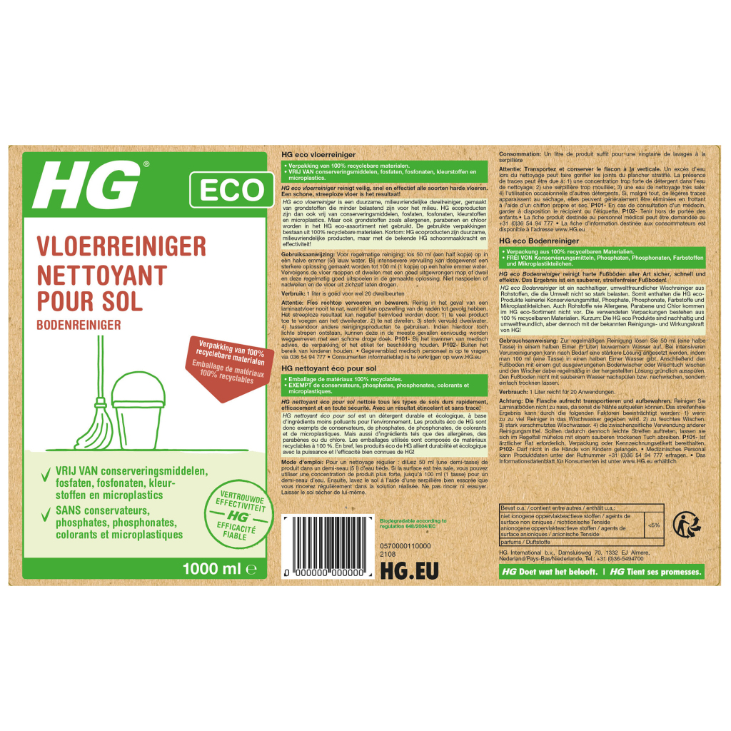 HG ECO Vloerreiniger 1L - Image 2