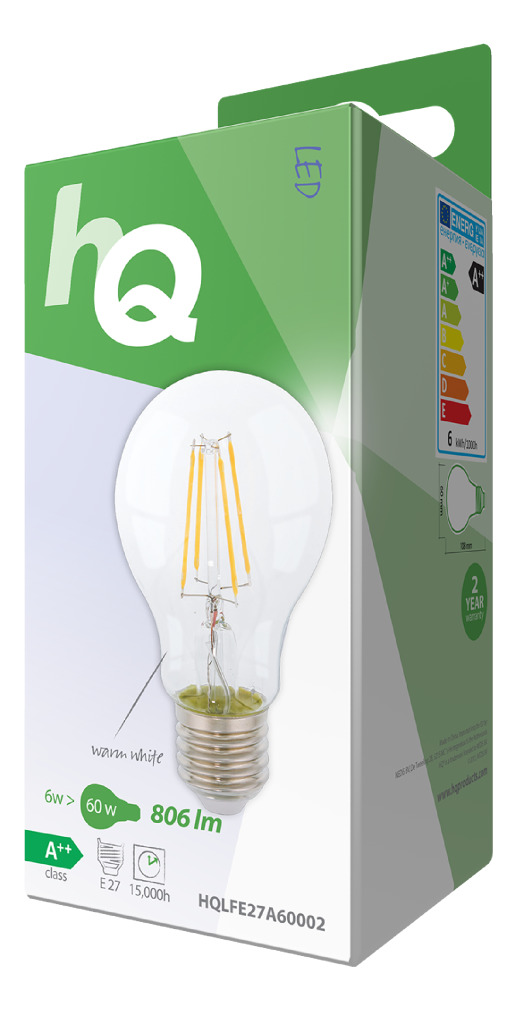 HQ HQLFE27A60002 Led Retro Filament Lamp E27 A60 6 W 806 Lm 2700 K - Image 3
